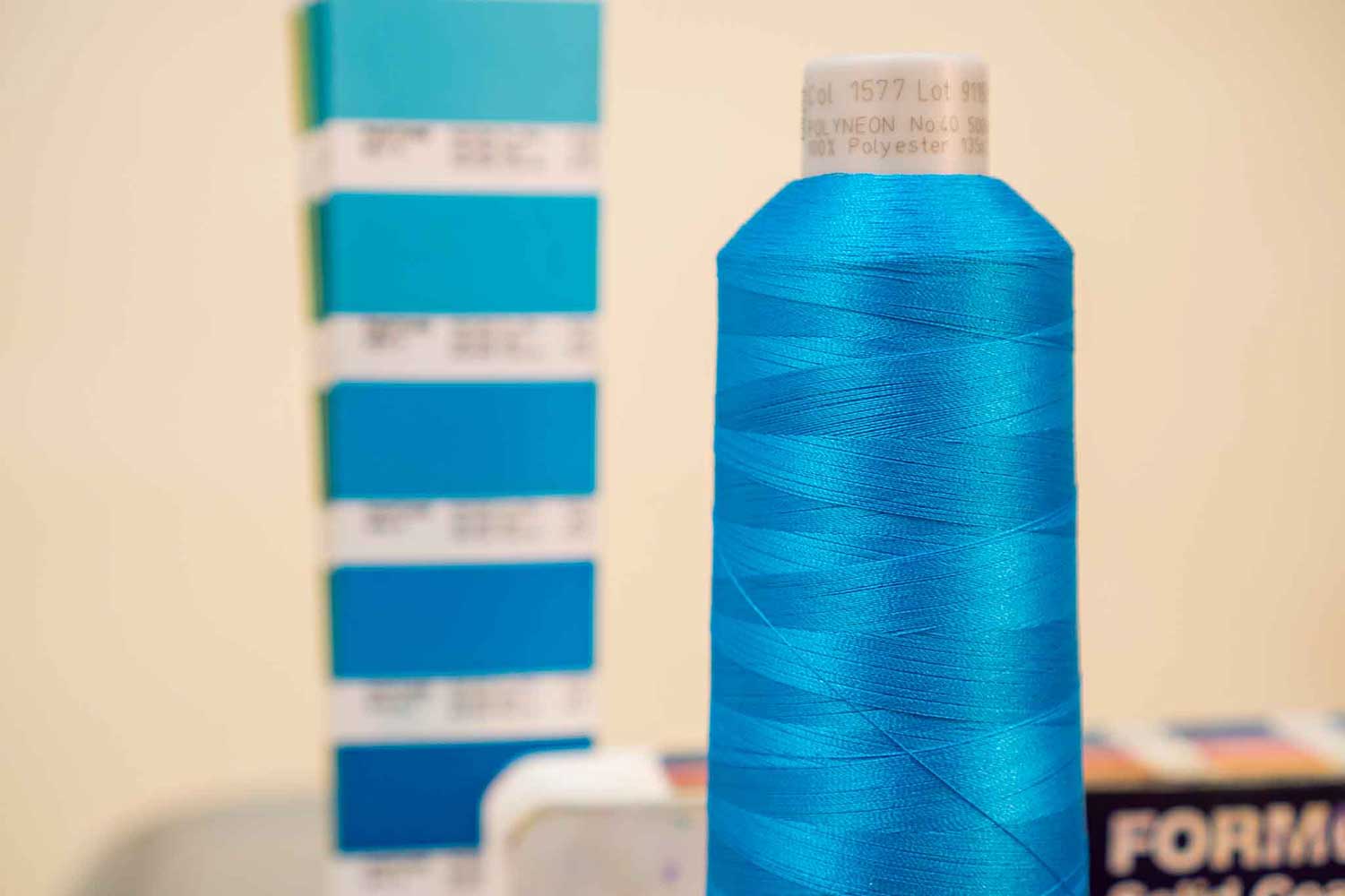 blue embroidery spool