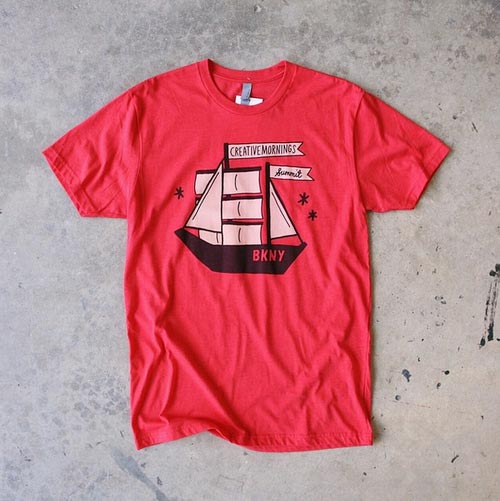 red shirt flat lay