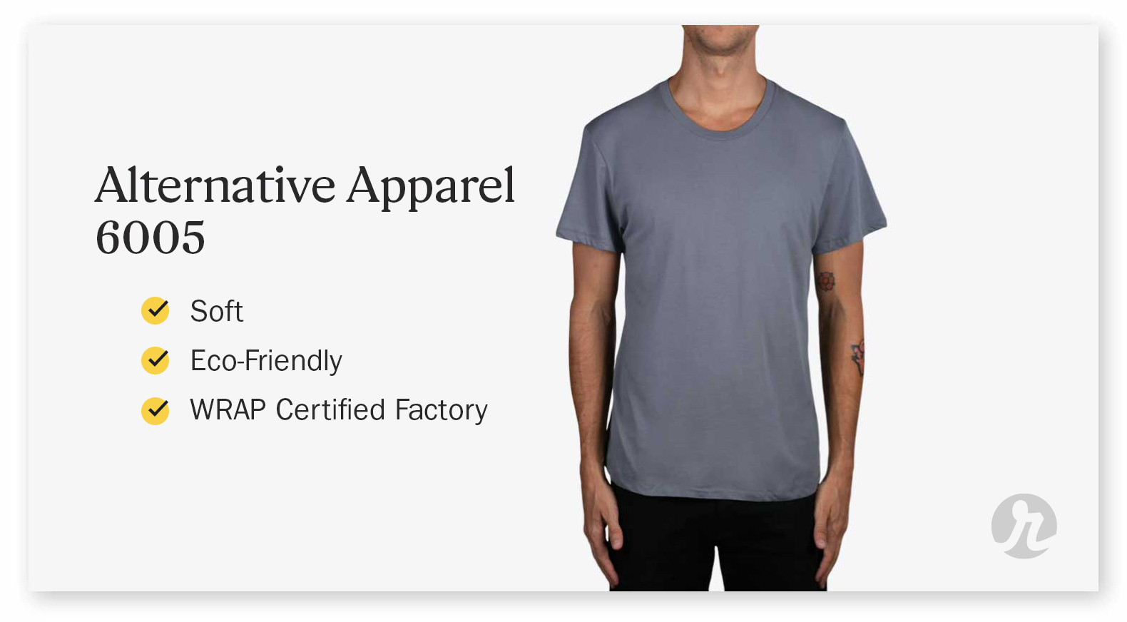 A man wearing a gray Alternative Apparel 6005 shirt