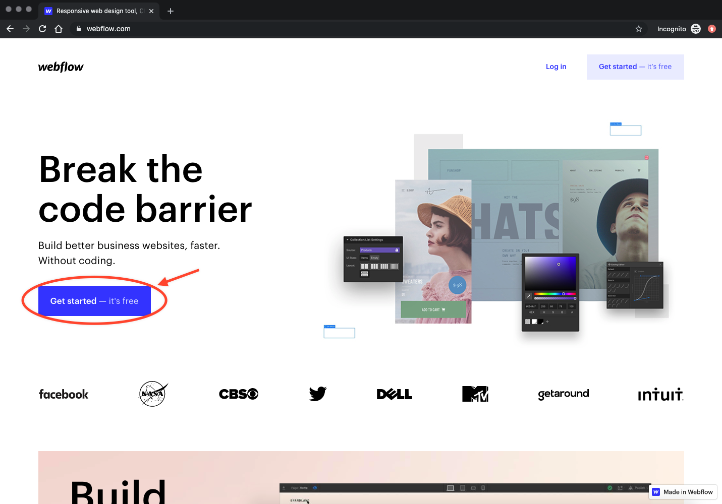 webflow screenshot